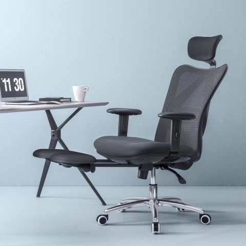 Fotel ergonomiczny ANGEL biurowy obrotowy eurOpa plus z podnóżkiem