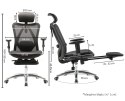 Fotel ergonomiczny ANGEL biurowy obrotowy eurOpa plus z podnóżkiem