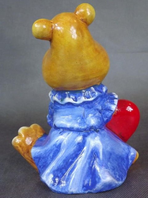 Ceramiczny Hipopotam z Serduszkiem - Figurka, 16 x 13 cm