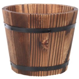 Donica Drewniana z Metalowymi Obręczami i Uchwytami 17x14x13cm - Kolekcja Premium