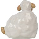 Elegancka Ceramiczna Figurka Wielkanocnego Baranka Biało-Kremowa.