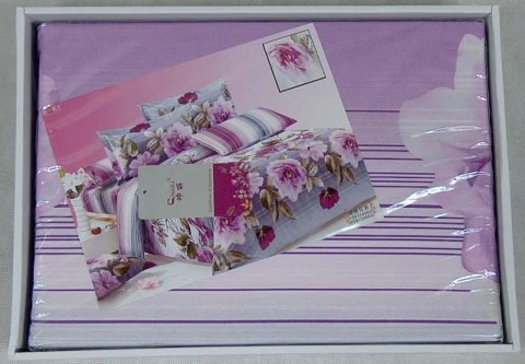 Elegancka satynowa pościel bawełniana w kolorze różowo-filotetowym