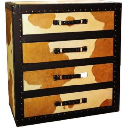 Komoda Rustic Elegance z imitacją sierści cielaka i wykończeniami ze skóry