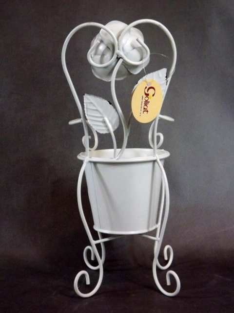 Kwietnik-Krzesło Prowansalski z Motywem Róży, Mały Rozmiar