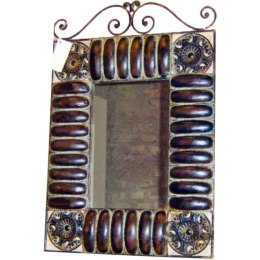 Lustro Prostokątne z Metaloplastyki Czarne 80x54cm
