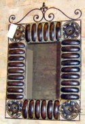 Lustro Prostokątne z Metaloplastyki Czarne 80x54cm