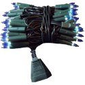 Niebieskie Lampki Choinkowe 100L z Dodatkowym Gniazdem i Zielonym Kablem 220V-240V 6.5m