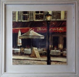 Obraz Postarzana Ulica Paryska 44x44 cm - Część Tryptyku