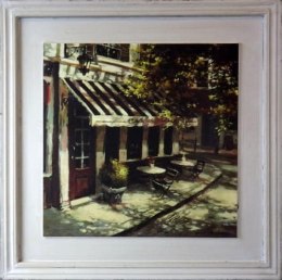 Obraz Ulica Paryska 44x44 cm z Efektem Postarzania, Część Serii Trzech