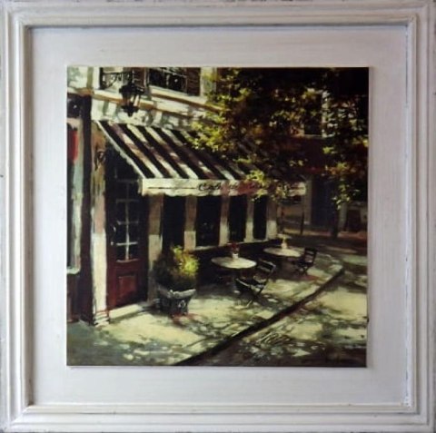Obraz Ulica Paryska 44x44 cm z Efektem Postarzania, Część Serii Trzech