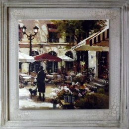 Obraz Vintage Ulica Paryska 38x38 cm - Część Dwuczęściowej Serii