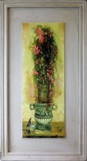 Obraz kompozycja kwiatów w donicy 1 w rozmiarze 30 x 56 cm