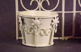 Podwójny Kwietnik Metaloplastyka w Stylu Prowansalskim, Kremowy