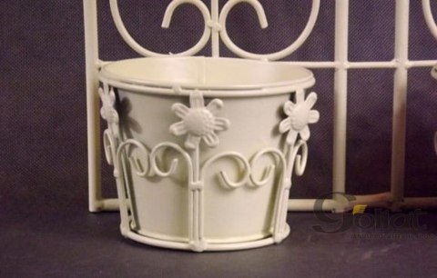 Podwójny Kwietnik Metaloplastyka w Stylu Prowansalskim, Kremowy