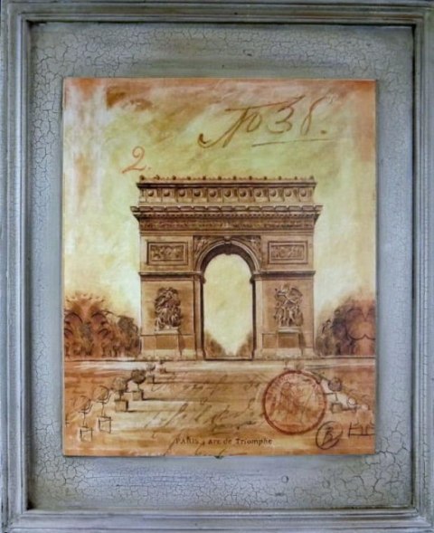 Postarzany Obraz - Łuk Triumfalny, 46 x 56 cm - Edycja Limitowana