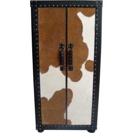 Szafa z imitacją sierści cielaka w kolorze biało-brązowym 128x60.5x33.5 cm