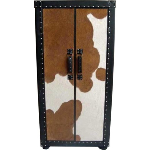 Szafa z imitacją sierści cielaka w kolorze biało-brązowym 128x60.5x33.5 cm