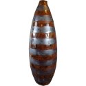 Wazon ceramiczny w brązowe pasy, z kolekcji kamiennej, 60x20 cm