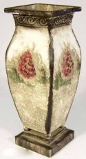 Wazon wykonany z metalu ręcznie malowany 35x13 cm
