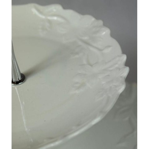 Biała Dwupiętrowa Patera z Uchwytem na Ciasta i Słodycze