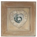 Drewniana stojąca ramka na zdjęcie kolorze brązowym 19.5x19.5 cm