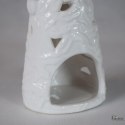Lampion Ceramiczny Mikołaj z Choinką na Tealighta, 23.5 cm, Biały
