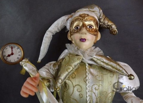 Pierrot animowany w kolorze kremowo-złotym
