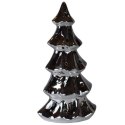 Srebrny Lampion Ceramiczny w Kształcie Choinki na Świecę Tealight