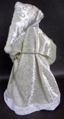 Stojąca Figurka Mikołaja z Workiem Prezentów w Welurowym Płaszczu - Wielkość 50x30cm
