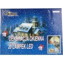 Świąteczna Dekoracja Świetlna - Okno z Mikołajem i Gwiazdami 20 LED Multikolor