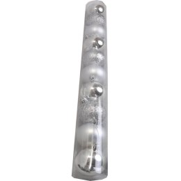 Zestaw 10 Eleganckich Bombek Plastikowych Srebrnych 6 cm - Mieszane Wykończenia