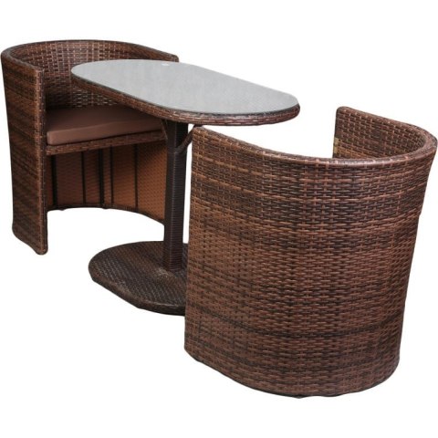 Zestaw Komfortowych Mebli Technorattanowych 2+1 z Poduchami - Optymalizacja Przestrzeni, Kolor Brązowy