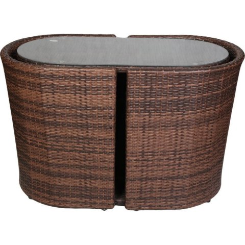 Zestaw Komfortowych Mebli Technorattanowych 2+1 z Poduchami - Optymalizacja Przestrzeni, Kolor Brązowy