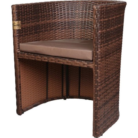 Zestaw Komfortowych Mebli Technorattanowych 2+1 z Poduchami - Optymalizacja Przestrzeni, Kolor Brązowy