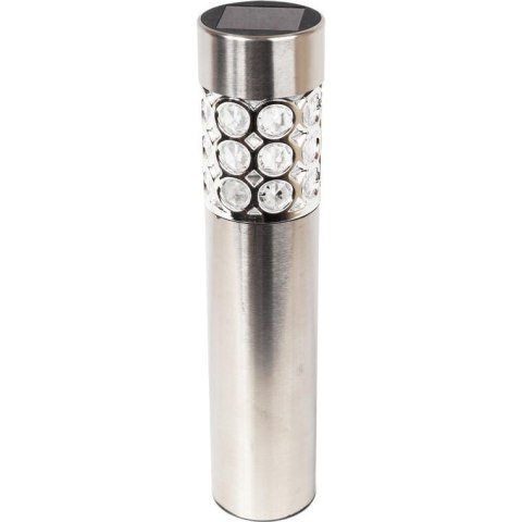Srebrna Lampa Ogrodowa Solarna Multikolor z Automatyczną Zmianą Kolorów i Bezobsługowym Włączaniem 37.5x6 cm