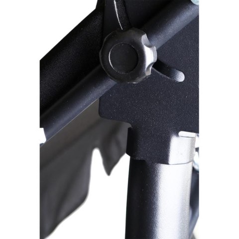 Trzyosobowa Huśtawka Ogrodowa z Regulowanym Dachem i Wytrzymałą Siatką Textilene, Kolor Czarny