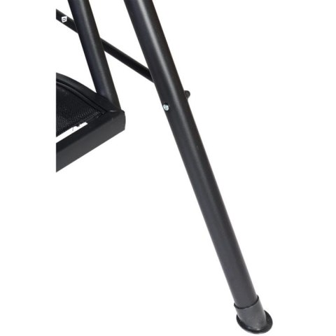 Trzyosobowa Huśtawka Ogrodowa z Regulowanym Dachem i Wytrzymałą Siatką Textilene, Kolor Czarny