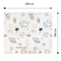 Dwustronna składana kolorowa edukacyjna piankowa mata dziecięca 180x200 cm - wodny świat