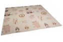 Dwustronna składana kolorowa edukacyjna piankowa mata dziecięca XXL 180x200 cm - misie i słoniki