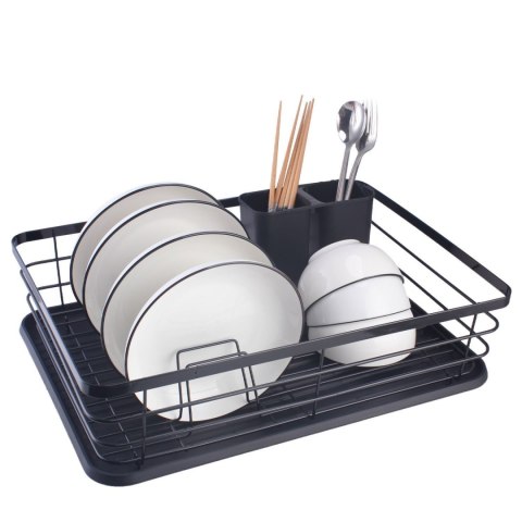 Jednopoziomowa suszarka ociekacz z tacką czarna