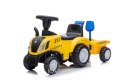 Jeździk odpychacz traktor z przyczepką i funkcjami dźwiękowymi oraz świetlnymi NEW HOLLAND żółty