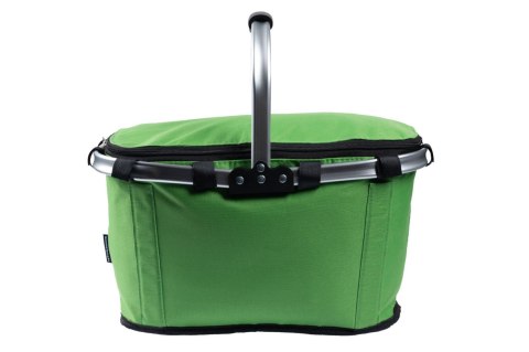 SKŁADANY KOSZYK TERMICZNY PIKNIKOWY NA ZAKUPY, PLAŻĘ Z 1 UCHWYTEM - WODOODPORNY, ZIELONY