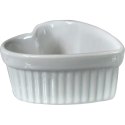 Ceramiczna Foremka do Tarty w Kształcie Serca, Biała, 12 x 11,5 cm