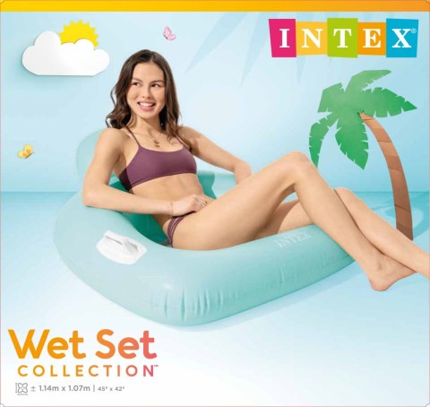 Dmuchany fotel materac z oparciem 114x107 cm INTEX 56801 mix kolorów
