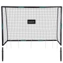 Duża metalowa bramka piłkarska z siatką treningową do gry w piłkę nożną 300x200x120 cm czarno-zielona