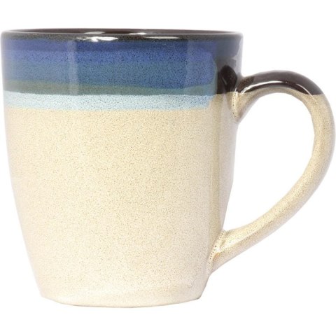 Zastawa stołowa ceramiczna brązowo-kremowo-niebieska