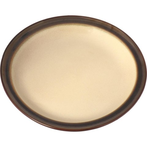 Zastawa stołowa ceramiczna z brązowymi talerzami