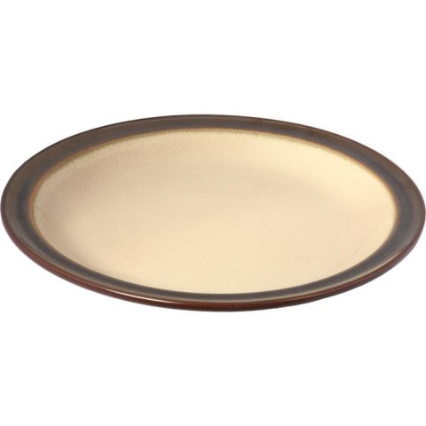 Zastawa stołowa ceramiczna z brązowymi talerzami