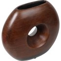 Wazon ceramiczny okrągły w kolorze brązowym 16.5x6x15 cm