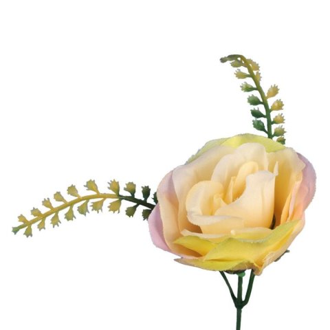 BUKIET SZTUCZNYCH ŻÓŁTYCH RÓŻ - 20 SZTUK Z DODATKAMI, WYS. 56 CM